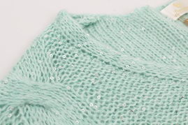 D3.8 百搭清新冰淇淋色亮片混織麻花毛衣 一場(chǎng)溫柔與閃耀的邂逅